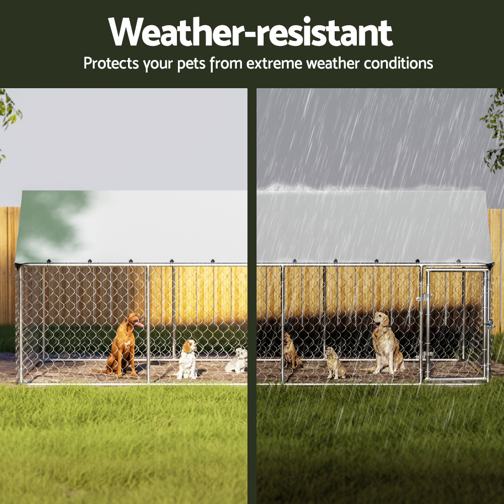 i.Pet Dog Kennel Large House XL Pet Run Cage Puppy Outdoor Enclosure 2Mx4M