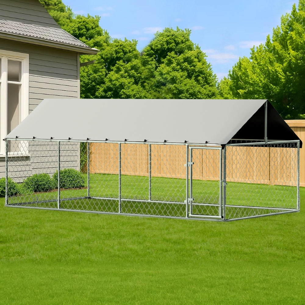 i.Pet Dog Kennel Large House XL Pet Run Cage Puppy Outdoor Enclosure 2Mx4M