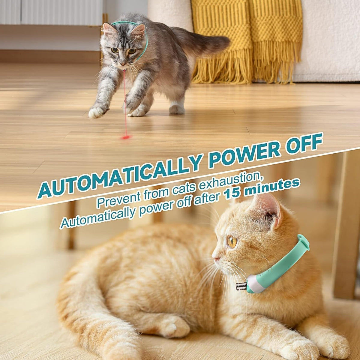 Automatic Laser Cat Collar Toy: Rechargeable Interactive Red Light Toy for Australian Indoor Cats & Kittens