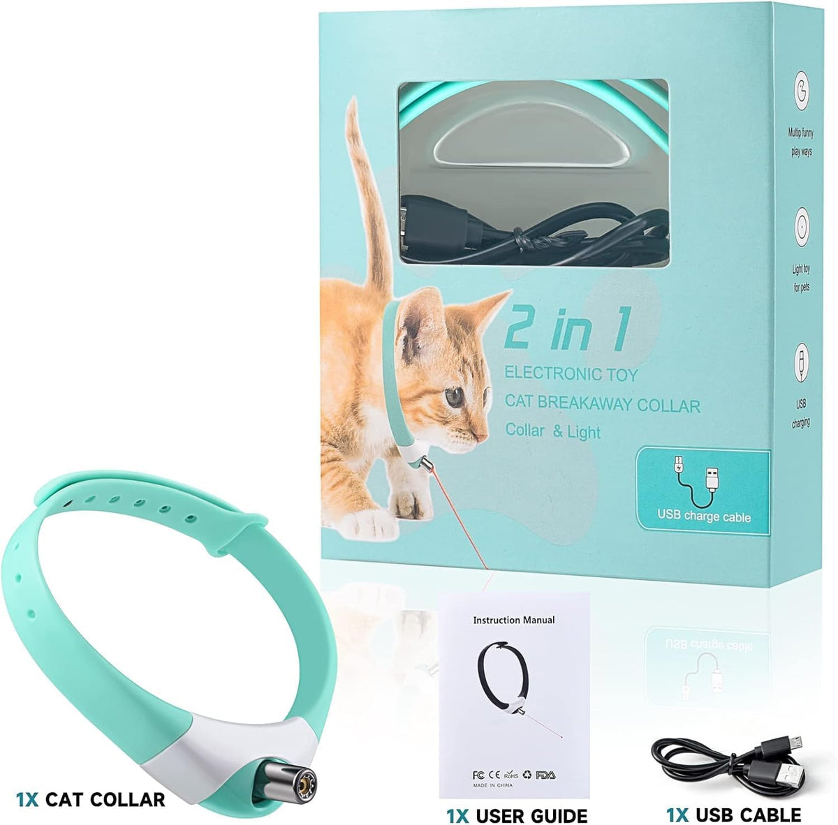 Automatic Laser Cat Collar Toy: Rechargeable Interactive Red Light Toy for Australian Indoor Cats & Kittens