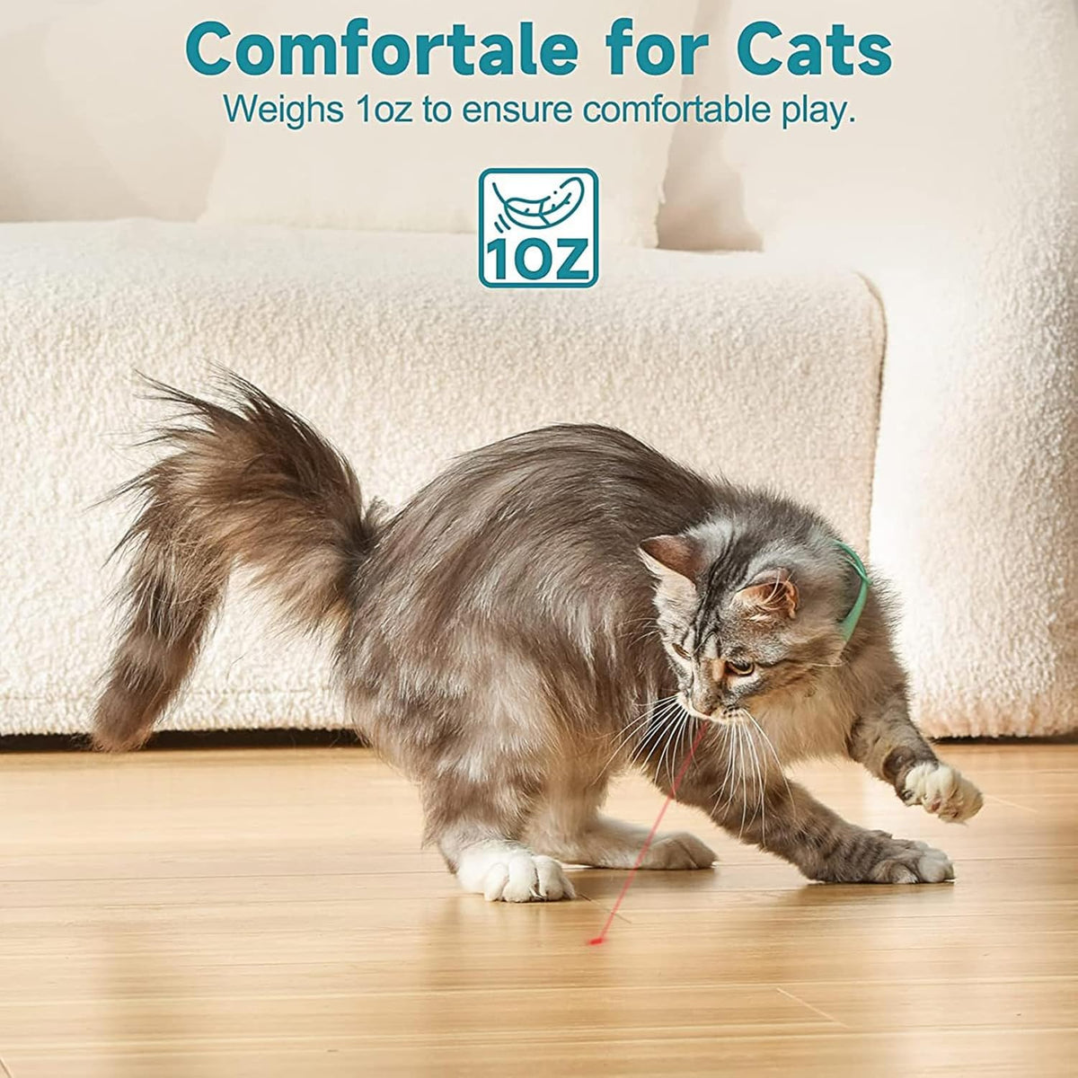 Automatic Laser Cat Collar Toy: Rechargeable Interactive Red Light Toy for Australian Indoor Cats & Kittens