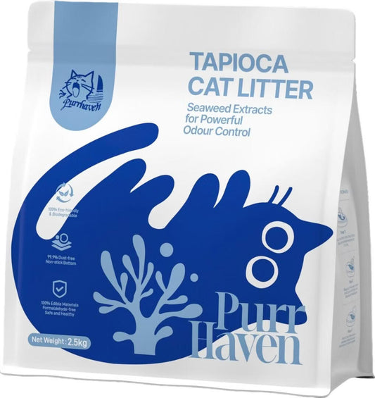 Purr Haven Tapioca Cat Litter | 3 Packs | 2.5 kg Per Pack