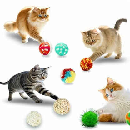 21-Piece Cat Toys Set,Interactive Tunnel,Balls,Mice,Feather Wands,Catnip Toys(Rainbow Cat Tunnel)