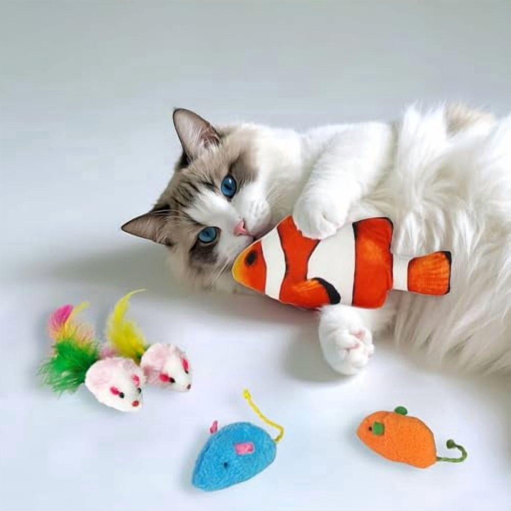 21-Piece Cat Toys Set,Interactive Tunnel,Balls,Mice,Feather Wands,Catnip Toys(Rainbow Cat Tunnel)