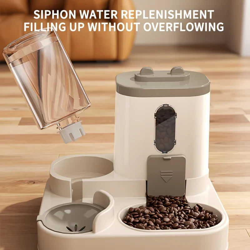 2-in-1 Automatic Cat Food & Water Dispenser