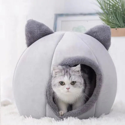 2024 Cat House Bed Soft Washable Grey 36cm