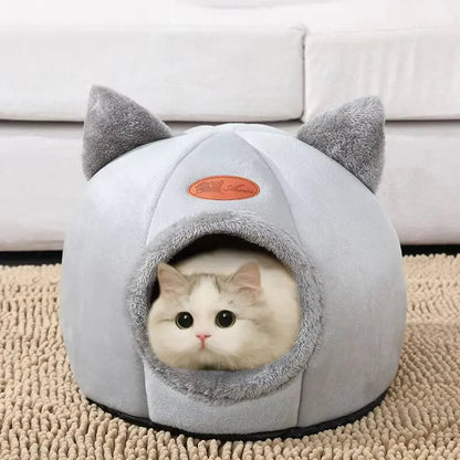 2024 Cat House Bed Soft Washable Grey 36cm