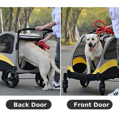 XL Dog Stroller Pet Pushchair Foldable Travel Cart