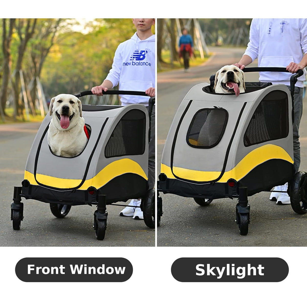 XL Dog Stroller Pet Pushchair Foldable Travel Cart