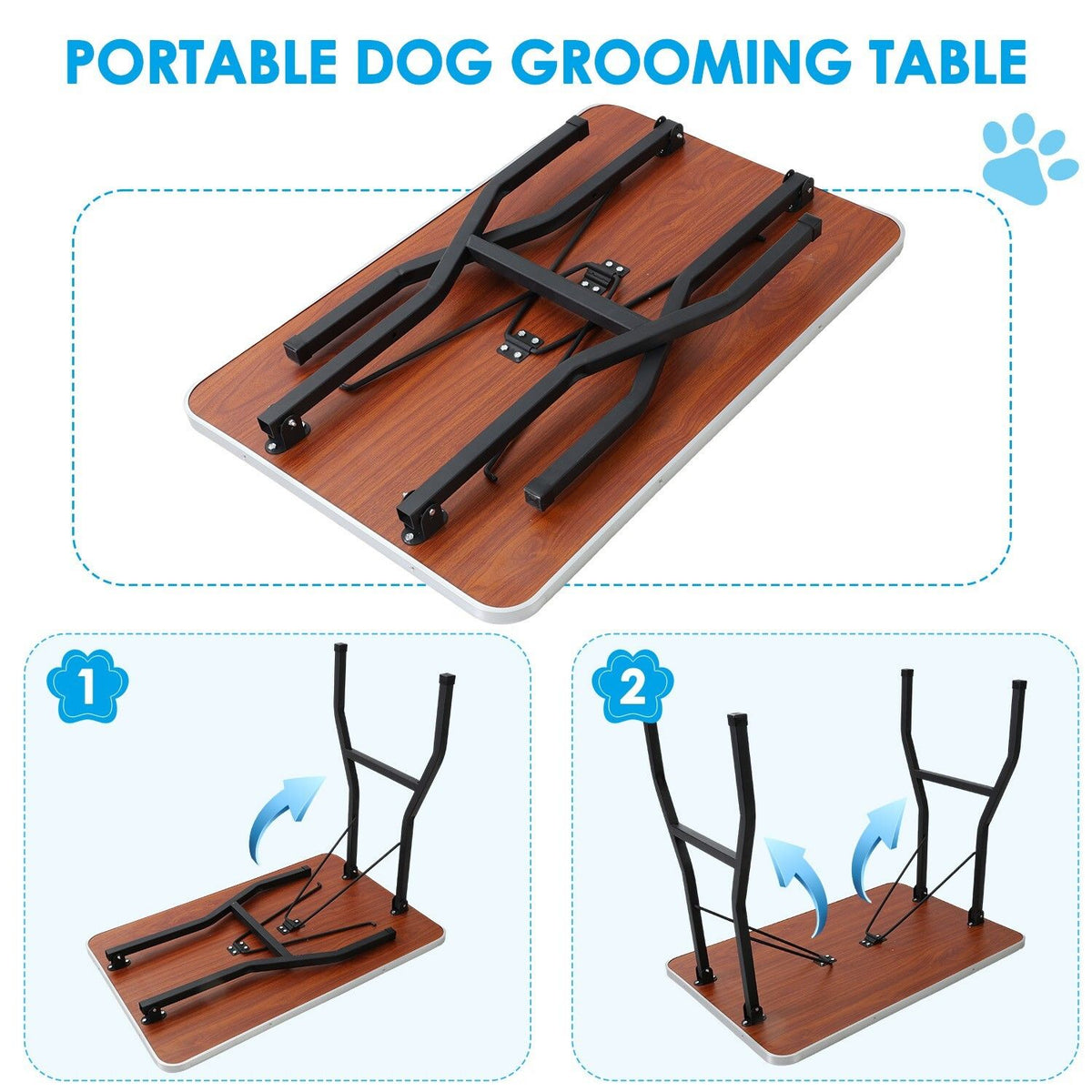 Adjustable Pet Grooming Table for Australian Cattle Dog, Foldable