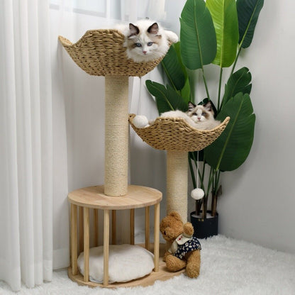 Cat Tree Tower Large Scratching Post Condo Basket Activity Center