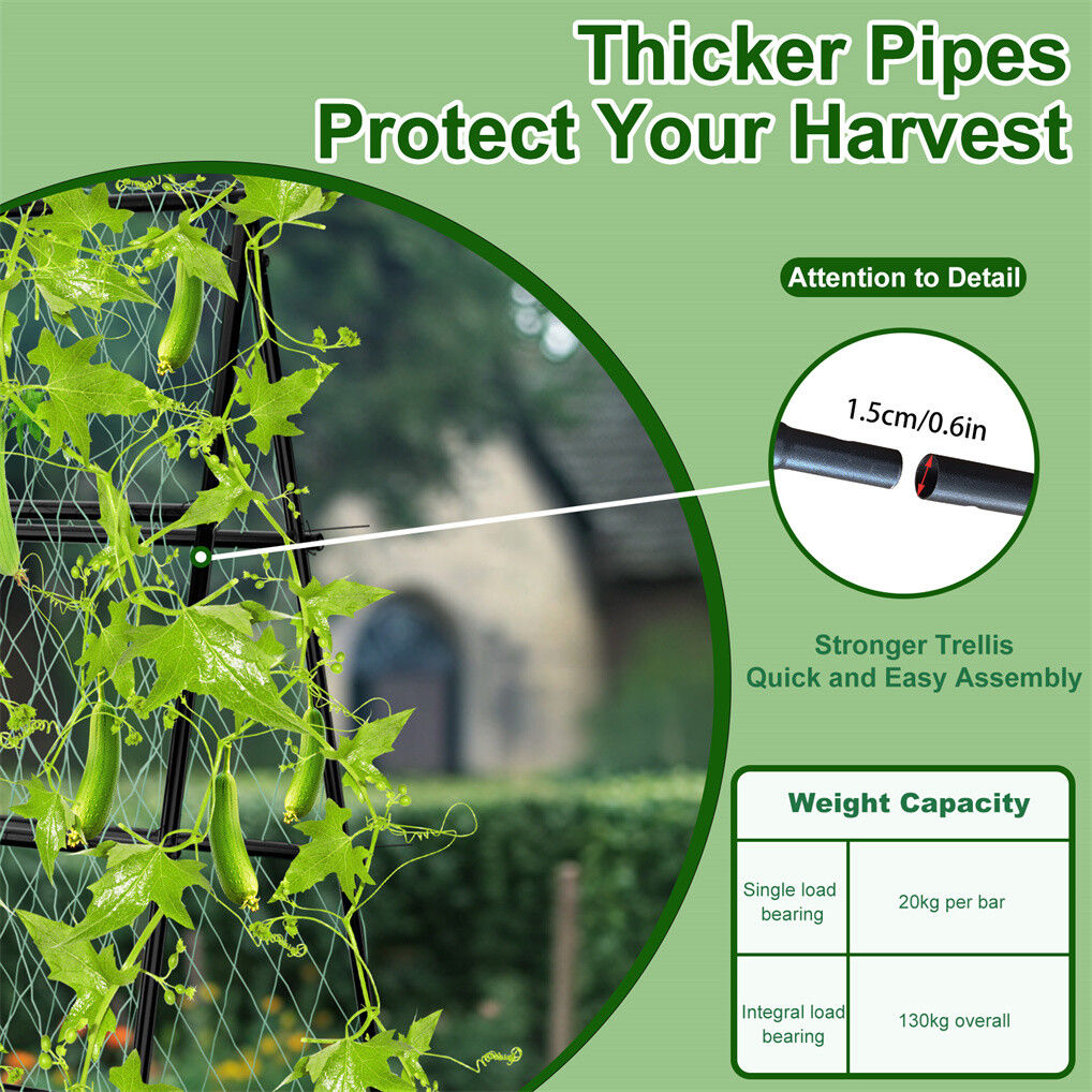 XL Heavy Duty Garden Trellis for Climbing Plants with Netting