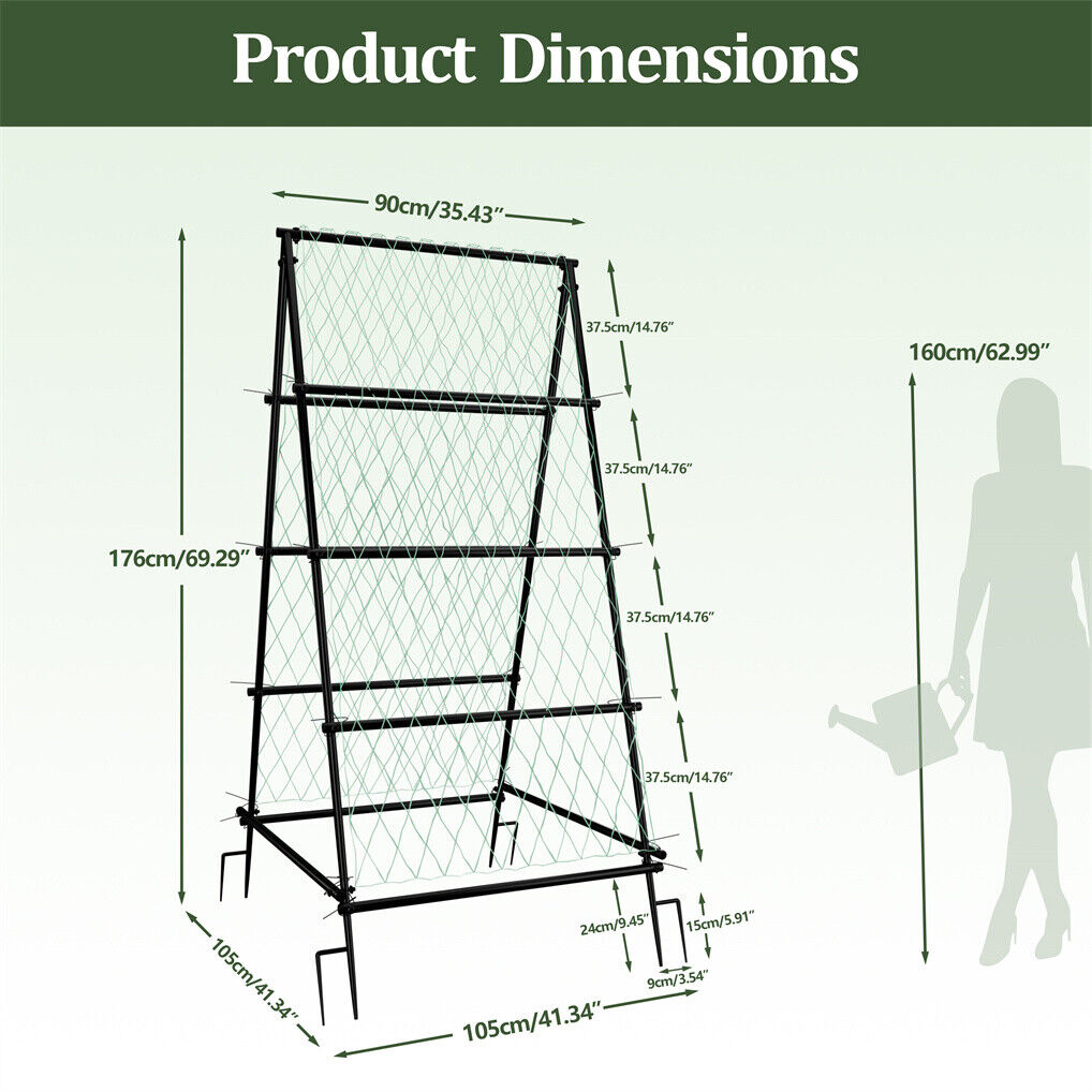 XL Heavy Duty Garden Trellis for Climbing Plants with Netting