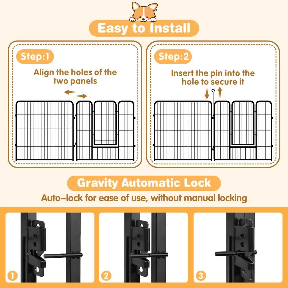 Pet Dog Playpen Puppy Exercise Cage Enclosure Fence Metal Outdoor 8 Panel
