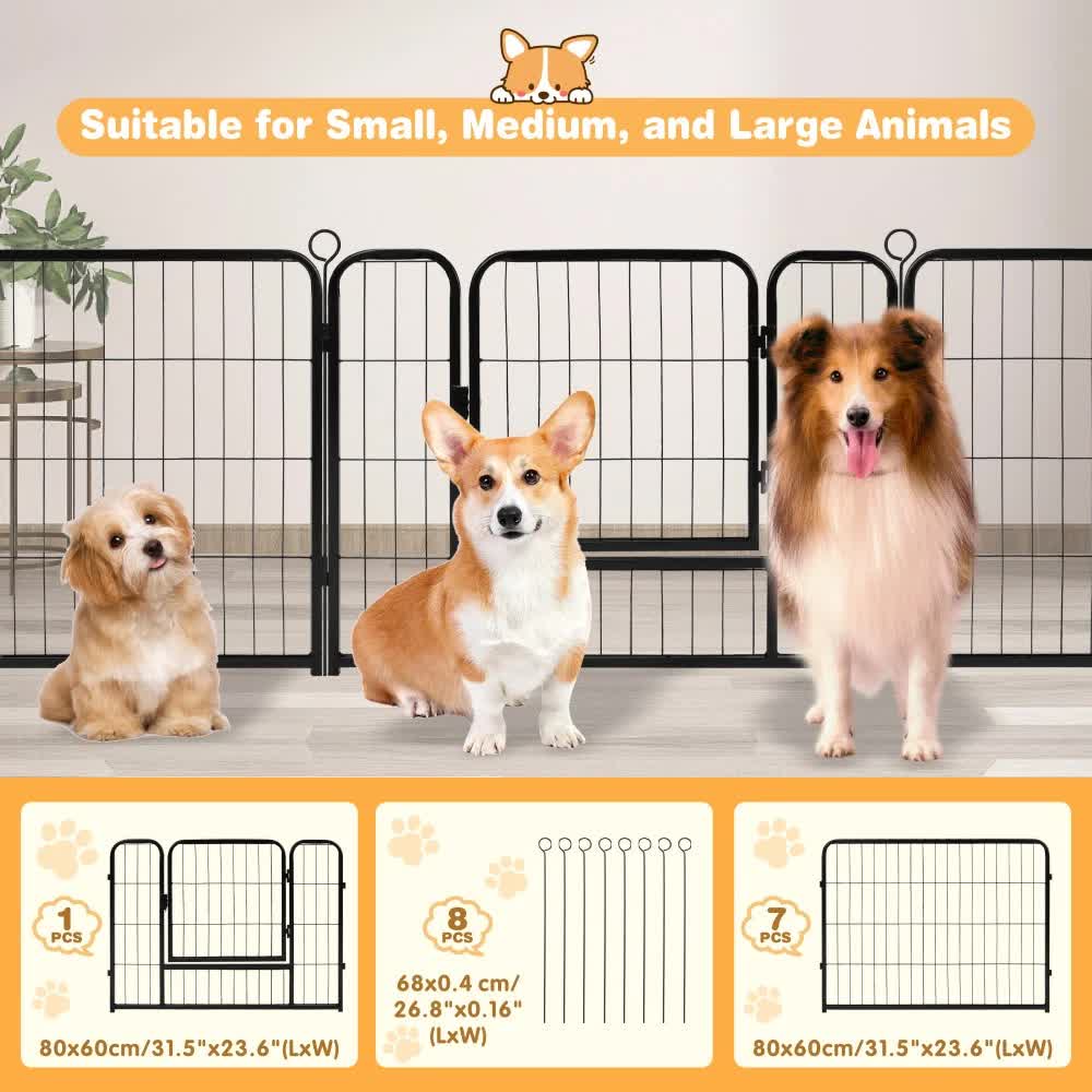 Pet Dog Playpen Puppy Exercise Cage Enclosure Fence Metal Outdoor 8 Panel