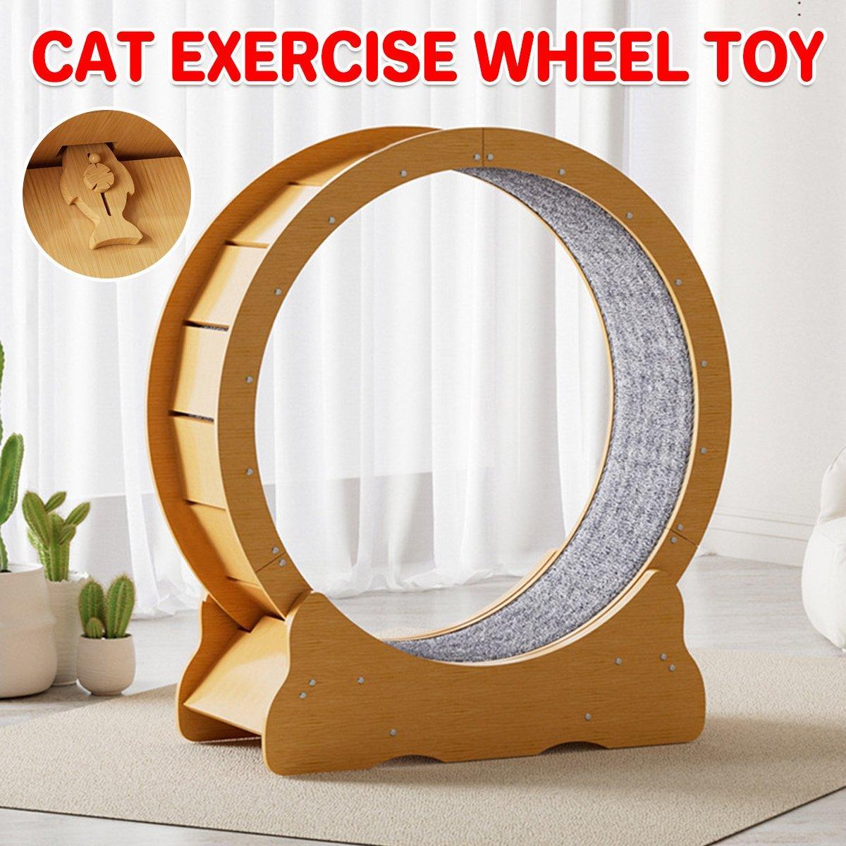 Cat Exercise Wheel Toy Furniture Running Treadmill Exerciser Scratcher Board