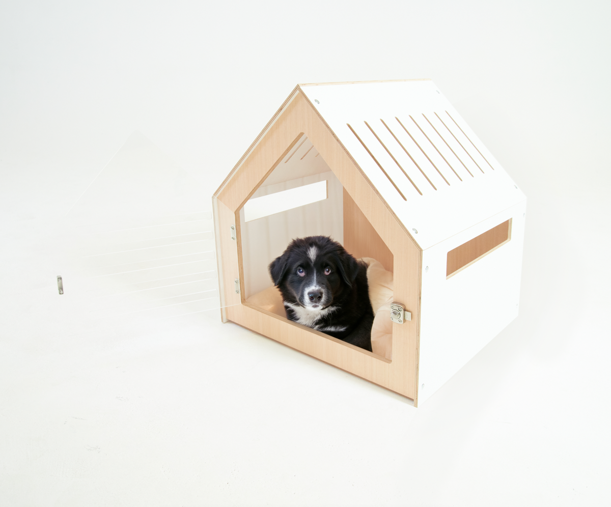 Modern Pet House Dog Crate (White)
