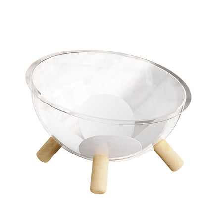 Luxury Transparent Cat Bed with Wooden Legs - Stylish Pet Nest
