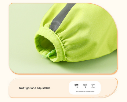 Colorblock (White Green) Dog Raincoat - Waterproof with Hood and Reflective Strips (Size L)