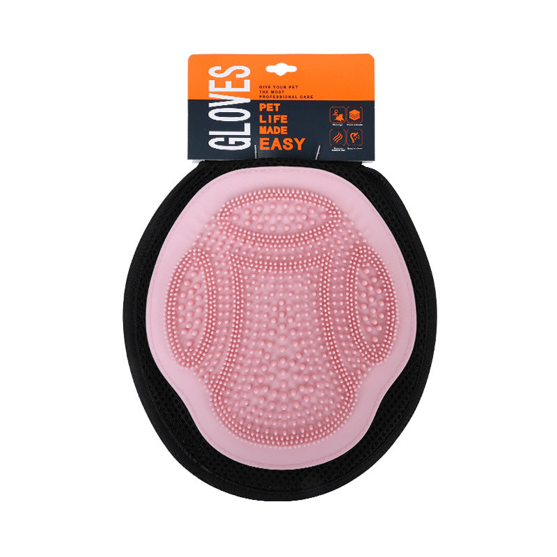 Pink 3-Pack Gentle Pet Grooming Glove - Deshedding, Bathing & Massage Mitt for Dogs & Cats, Breathable & Adjustable