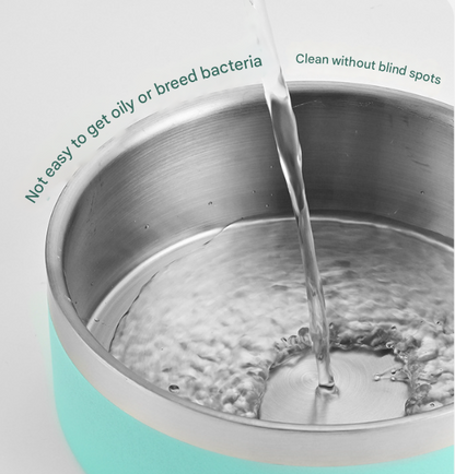 Black and Silver Premium 304 Stainless Steel Pet Bowl (64oz) - Non-Slip, Anti-Tip Food & Water Dish for Dogs & Cats - Durable & Easy Clean
