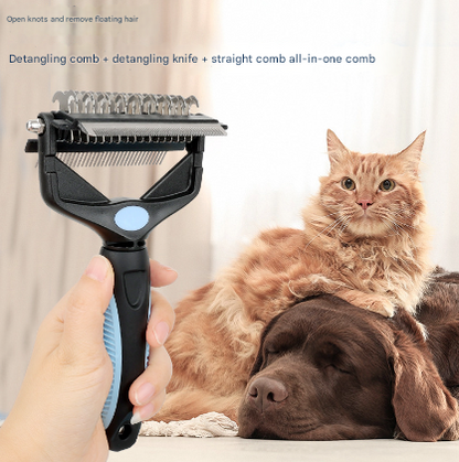 Green and Black Professional 3-in-1 Pet Grooming Tool - Dematting Rake, Deshedding Comb & Finishing Brush for Dogs & Cats