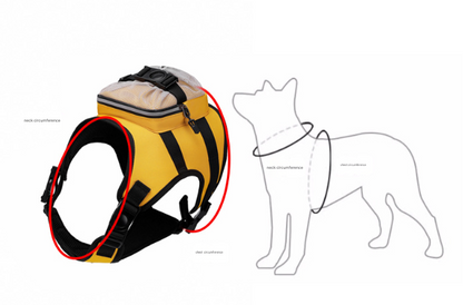 Size L Black and Yellow Ultimate Dog Harness Vest with Backpack - Padded, Reflective & Adjustable for Medium to Large Breeds