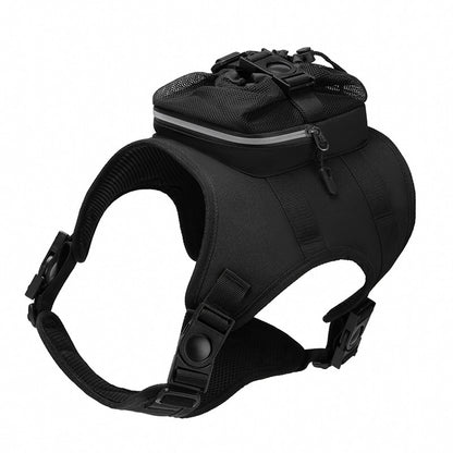 Size S Black Ultimate Dog Harness Vest with Backpack - Padded, Reflective & Adjustable for Medium Sized Dogs