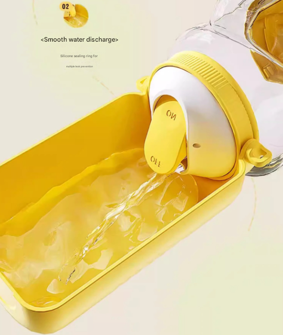 Yellow Large Capacity 2-in-1 Pet Travel Water & Food Bottle Dispenser - Portable Outdoor Dog Feeder with Shoulder Strap