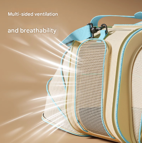 Stylish Portable Pet Backpack - Spacious Pet Carrier with Anti-Stress Design