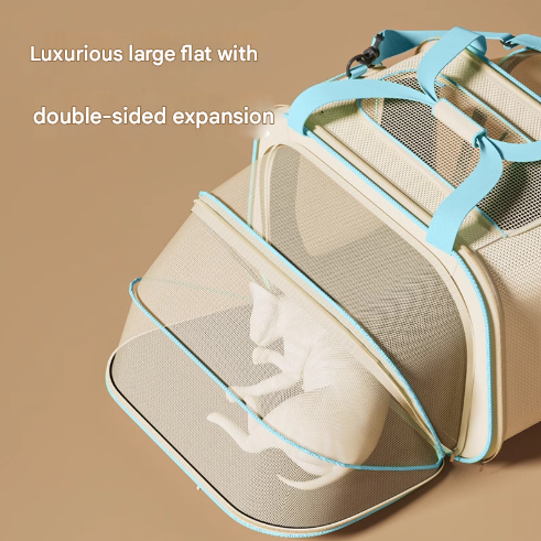 Stylish Portable Pet Backpack - Spacious Pet Carrier with Anti-Stress Design