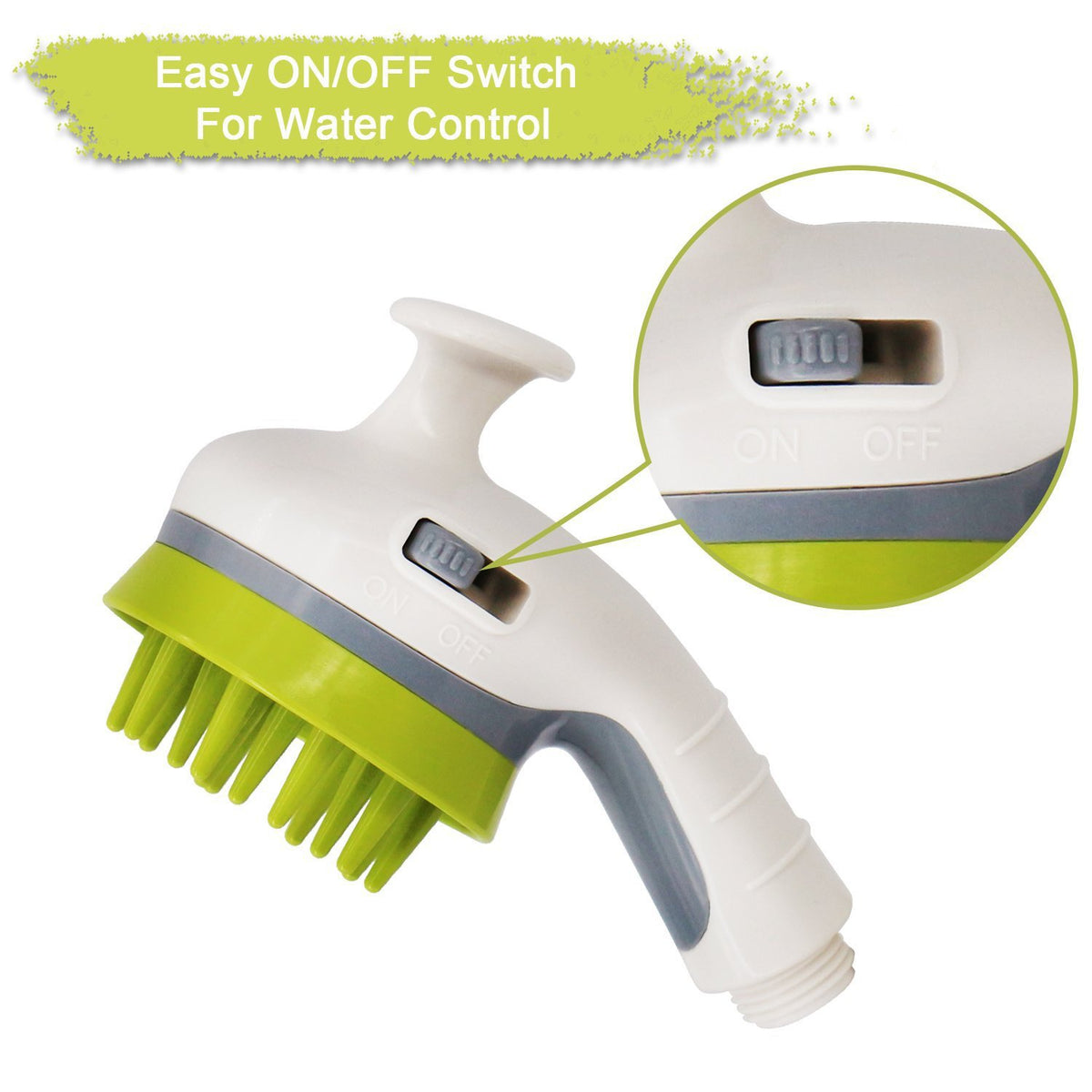 White Ultimate Pet Bathing Showerhead - Dog-Friendly Pressure-Boost Spray with Foamer