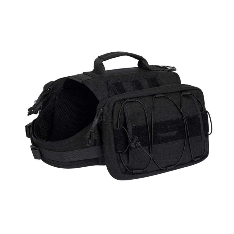 Black Durable Dog Saddle Bag Harness for Outdoor Adventures