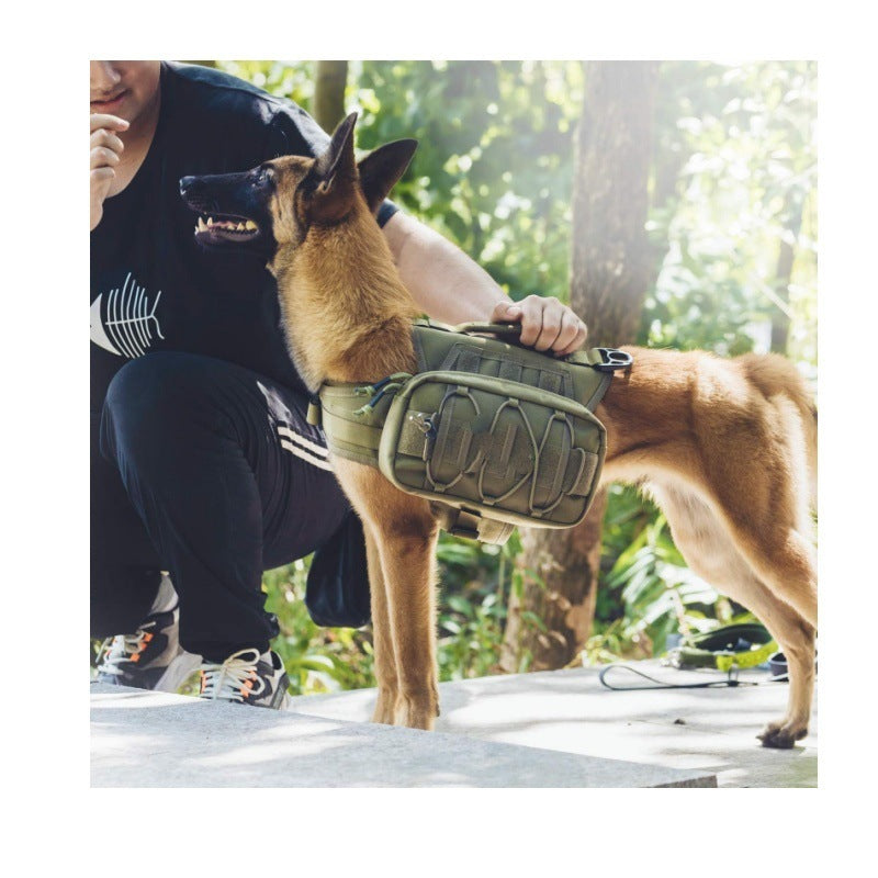 Black Durable Dog Saddle Bag Harness for Outdoor Adventures