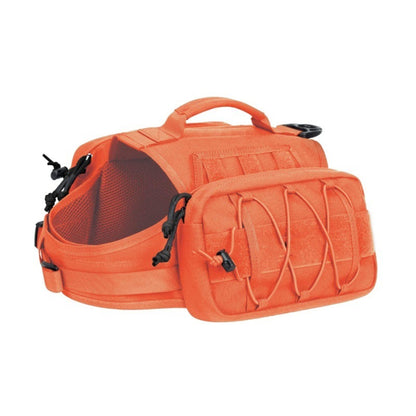 Orange Durable Dog Saddle Bag Harness for Outdoor Adventures