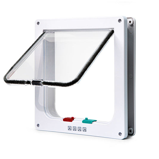 Secure 4-Way Locking Pet Door for Cats & Small Dogs - Easy Access Flap for Doors, Walls & Glass(Size L)