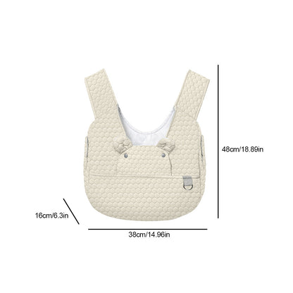 Khaki Hands-Free Quilted Pet Carrier Sling - Soft & Comfortable Front Pack for Small Dogs and Cats