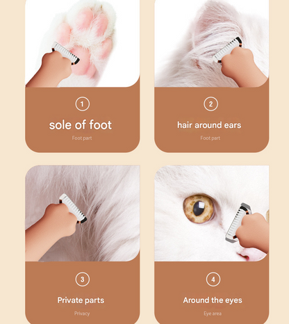 White Precision Pet Paw Trimmer - Waterproof & Rechargeable Grooming Clipper for Dog & Cat Paws, Eyes, and Ears