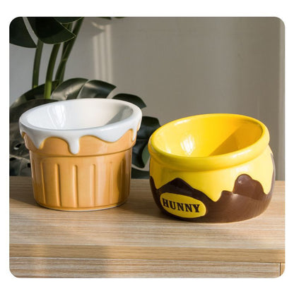 Premium Elevated Pet Bowl with Ergonomic 15° Tilt & Large Capacity(Honeypot)