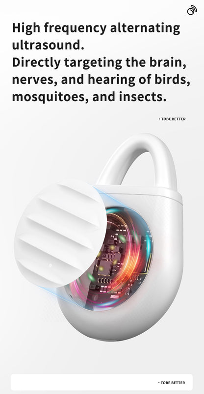 2 Pcs Yellow Portable Ultrasonic Pest Repeller - Rechargeable Mosquito & Bird Repellent Device | 3-Mode for Indoor, Outdoor & Camping
