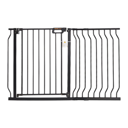 Dog Gate, 749-1229 mm Extra Wide, 762 mm High, Dog Gate for Stairs Doorways and House, Easy Step Walk Thru Auto Close Child Gate Pet Security Gate with Pressure Mount and Wall Mount Kit, Black